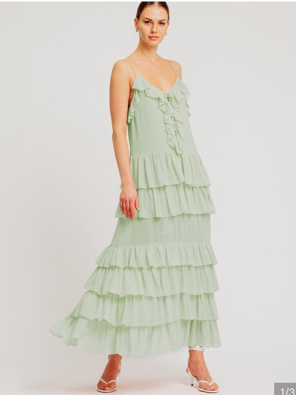 Torn by Ronny Kobo Orcadia Dress In Sage